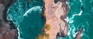 Preview wallpaper rocks, water, aerial view, sea, lagoon