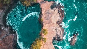 Preview wallpaper rocks, water, aerial view, sea, lagoon