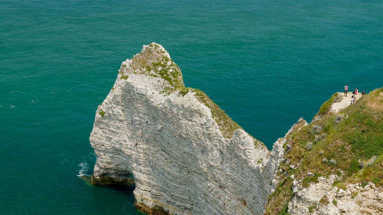 Wallpaper rocks, water, beach, grass, nature