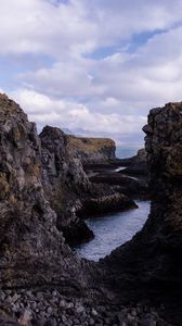 Preview wallpaper rocks, water, coast, landscape