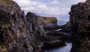 Preview wallpaper rocks, water, coast, landscape