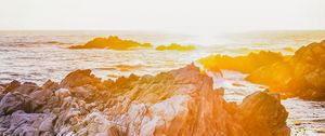 Preview wallpaper rocks, water, sea, sun