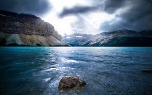 Preview wallpaper rocks, water, stones, blue, gray