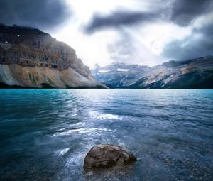 Preview wallpaper rocks, water, stones, blue, gray