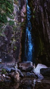 Preview wallpaper rocks, waterfall, balance, water