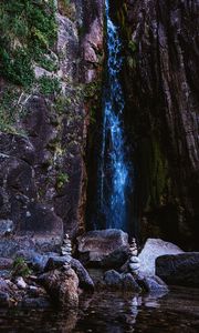 Preview wallpaper rocks, waterfall, balance, water