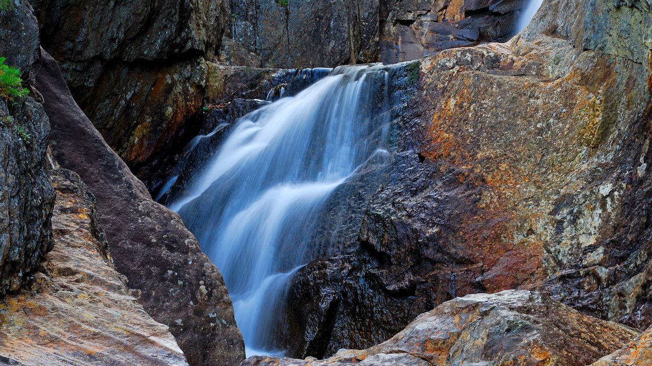 Wallpaper rocks, waterfall, landscape