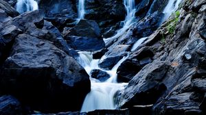 Preview wallpaper rocks, waterfall, stream