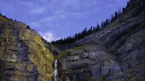 Preview wallpaper rocks, waterfall, trees, bushes