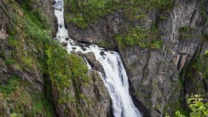 Preview wallpaper rocks, waterfall, trees, landscape