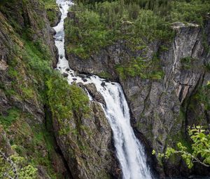 Preview wallpaper rocks, waterfall, trees, landscape