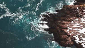 Preview wallpaper rocks, waves, aerial view