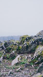 Preview wallpaper rocky, uneven, rugged, stones, moss, rock