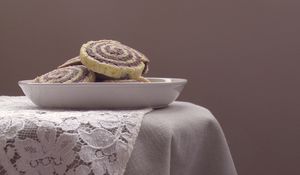 Preview wallpaper roll, dessert, bowl, table, white