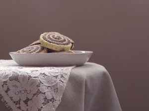 Preview wallpaper roll, dessert, bowl, table, white