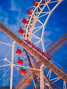 Preview wallpaper roller coaster, ferris wheel, attractions, tokyo, japan