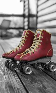 Preview wallpaper rollers, skates, retro, red