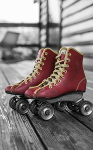 Preview wallpaper rollers, skates, retro, red