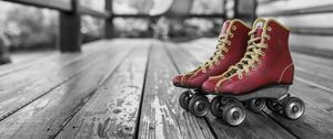 Preview wallpaper rollers, skates, retro, red