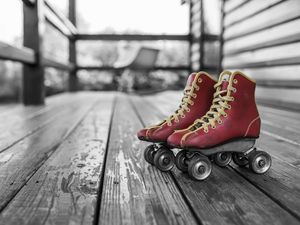 Preview wallpaper rollers, skates, retro, red