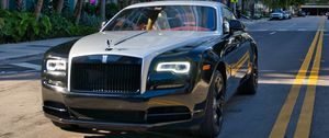 Preview wallpaper rolls-royce, car, black, road