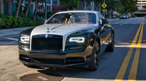 Preview wallpaper rolls-royce, car, black, road