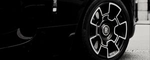 Preview wallpaper rolls-royce, car, black, wheel, black and white