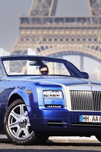 Preview wallpaper rolls-royce, phantom, convertible, blue, side view