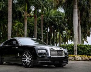 Preview wallpaper rolls-royce, wraith, black, side view