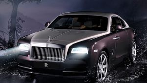 Preview wallpaper rolls-royce, wraith, rolls-royce wraith 2013, front view, night