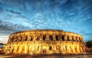 Preview wallpaper rome, italy, colosseum, light, night, hdr