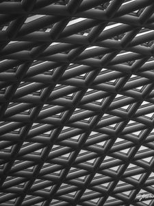 Preview wallpaper roof, architecture, mesh, black and white