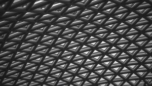 Preview wallpaper roof, architecture, mesh, black and white