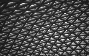 Preview wallpaper roof, architecture, mesh, black and white