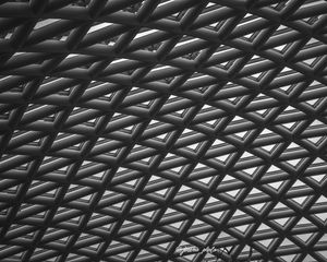 Preview wallpaper roof, architecture, mesh, black and white