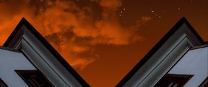 Preview wallpaper roof, sky, clouds, night, bottom view