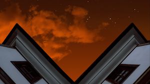Preview wallpaper roof, sky, clouds, night, bottom view