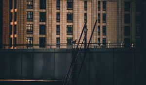 Preview wallpaper roof, stairs, building, dove, bird