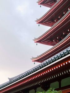 Preview wallpaper roofs, tower, architecture, fog