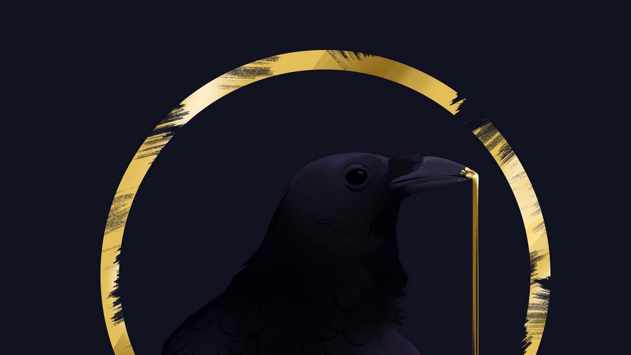 Wallpaper rook, bird, circle, art