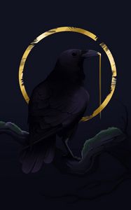 Preview wallpaper rook, bird, circle, art