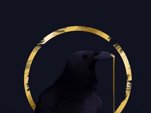 Preview wallpaper rook, bird, circle, art