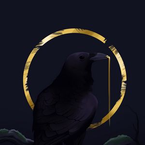 Preview wallpaper rook, bird, circle, art