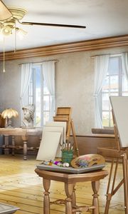 Preview wallpaper room, art, artist, interior