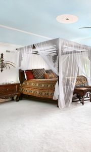 Preview wallpaper room, bed, interior, design, modern, fan