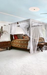 Preview wallpaper room, bed, interior, design, modern, fan