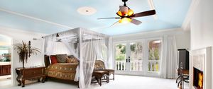 Preview wallpaper room, bed, interior, design, modern, fan