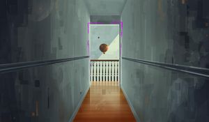 Preview wallpaper room, building, ball, levitation, art