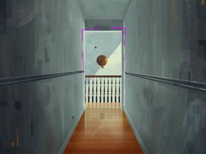 Preview wallpaper room, building, ball, levitation, art