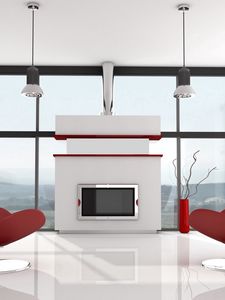 Preview wallpaper room, chair, fireplace, interior, design, modernity